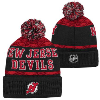 New Jersey Devils căciula de iarnă pentru copii Puck Pattern Cuffed Pom