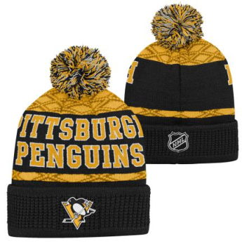 Pittsburgh Penguins căciula de iarnă pentru copii Puck Pattern Cuffed Pom