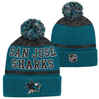 San Jose Sharks căciula de iarnă pentru copii Puck Pattern Cuffed Pom
