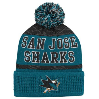 San Jose Sharks căciula de iarnă pentru copii Puck Pattern Cuffed Pom