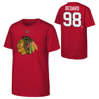 Chicago Blackhawks tricou de copii NHL Flat Name & Number Short Sleeve Cotton