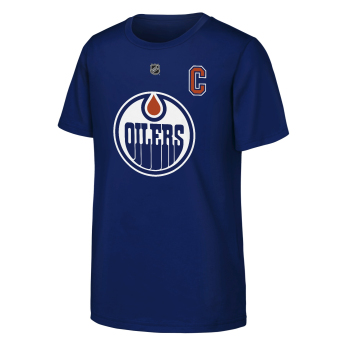 Edmonton Oilers tricou de copii NHL Flat Captains Name & Number Short Sleeve Cotton