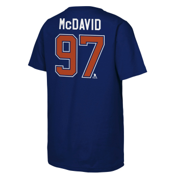 Edmonton Oilers tricou de copii NHL Flat Captains Name & Number Short Sleeve Cotton