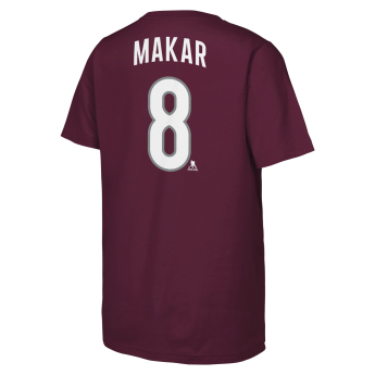 Colorado Avalanche tricou de copii Cale Makar #8 NHL Flat Name & Number Short Sleeve Cotton