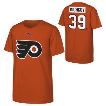 Philadelphia Flyers tricou de copii Matvei Michkov #39 NHL Flat Name & Number Short Sleeve Cotton