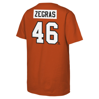 Philadelphia Flyers tricou de copii Trevor Zegras #46 NHL Flat Name & Number Short Sleeve Cotton