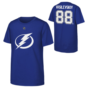 Tampa Bay Lightning tricou de copii NHL Flat Name & Number Short Sleeve