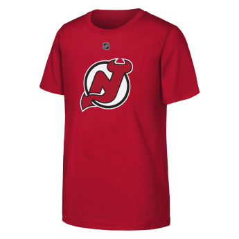 New Jersey Devils tricou de copii Jack Hughes #86 NHL Flat Name & Number Short Sleeve Cotton