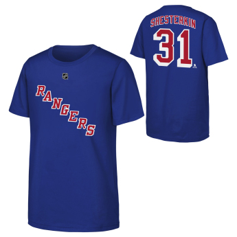 New York Rangers tricou de copii NHL Flat Name & Number Short Sleeve Cotton