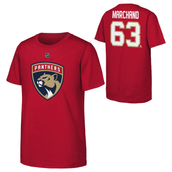Florida Panthers tricou de copii Brad Marchand #63 NHL Flat Name & Number Short Sleeve Cotton
