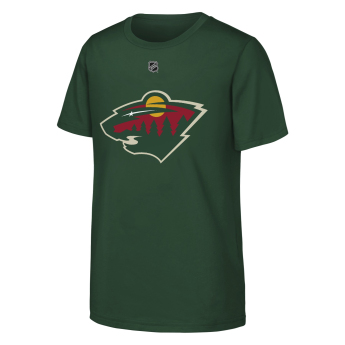 Dětské tričko Brock Faber #7 Minnesota Wild NHL Flat Name & Number Short Sleeve Cotton