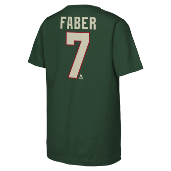Minnesota Wild tricou de copii Brock Faber #7 NHL Flat Name & Number Short Sleeve Cotton
