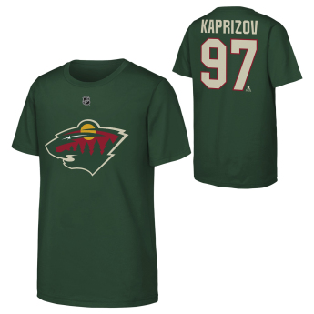Minnesota Wild tricou de copii NHL Flat Name & Number Short Sleeve Cotton