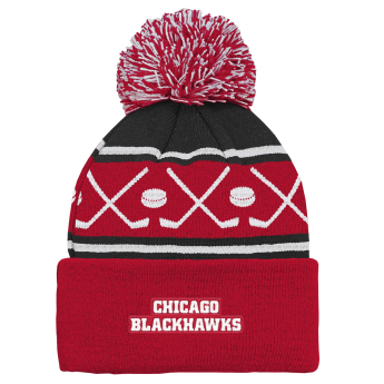 Chicago Blackhawks căciula de iarnă pentru copii NHL Face-Off Cuff Pom