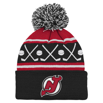 New Jersey Devils căciula de iarnă pentru copii NHL Face-Off Cuff Pom
