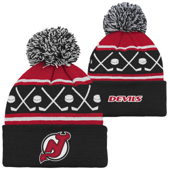 New Jersey Devils căciula de iarnă pentru copii NHL Face-Off Cuff Pom