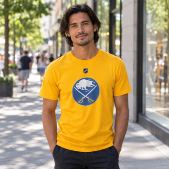 Buffalo Sabres tricou de bărbați Tage Thompson #72 Stack Logo Name & Number yellow
