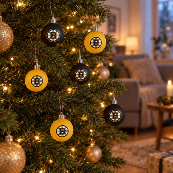 Boston Bruins decorațiuni de Crăciun NHL 12 Pack Ball Ornament Set