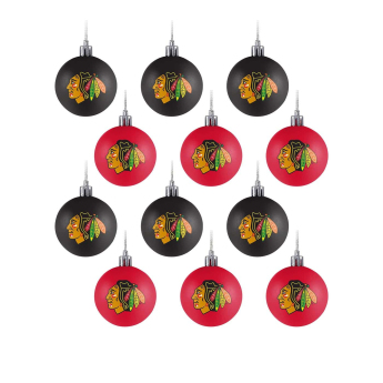 Chicago Blackhawks decorațiuni de Crăciun NHL FOCO 12 Pack Ball Ornament Set