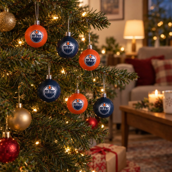 Vánoční ozdoby Edmonton Oilers NHL FOCO 12 Pack Ball Ornament Set