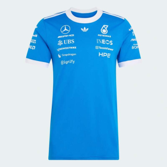 Mercedes AMG Petronas tricou de bărbați F1 Blue with Sponsor Logos - SILVERSTONE 2026 Edition