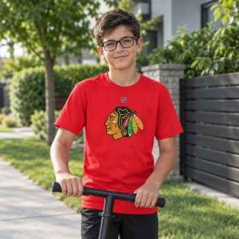 Chicago Blackhawks tricou de copii Connor Bedard Chicago Blackhawks Flat Name & Number Ctn Tee