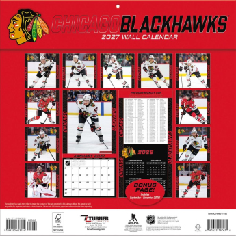Chicago Blackhawks calendar NHL 2027 Wall