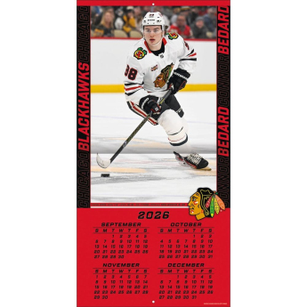 Chicago Blackhawks calendar NHL #98 Connor Bedard 2027 Wall