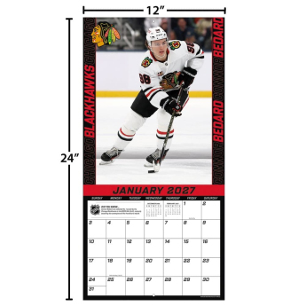 Chicago Blackhawks calendar NHL #98 Connor Bedard 2027 Wall