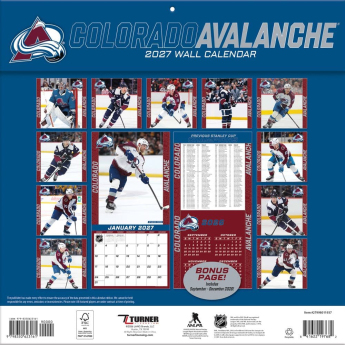 Colorado Avalanche calendar NHL 2027 Wall
