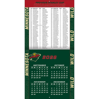 Minnesota Wild calendar NHL 2027 Wall