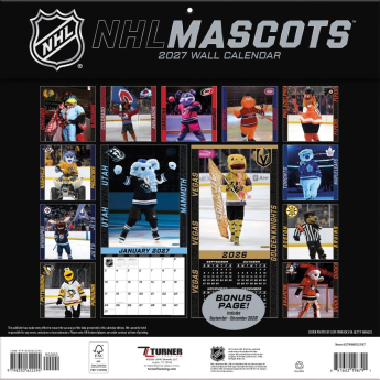 NHL produse calendar Mascots 2027 Wall