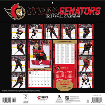 Ottawa Senators calendar NHL 2027 Wall