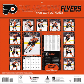 Philadelphia Flyers calendar NHL 2027 Wall