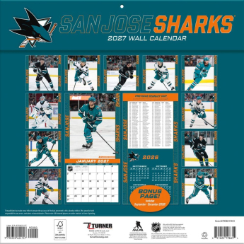 San Jose Sharks calendar NHL 2027 Wall