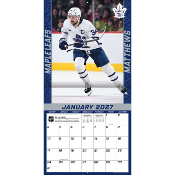 Toronto Maple Leafs calendar NHL #34 Auston Matthews 2027 Wall