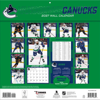 Vancouver Canucks calendar NHL 2027 Wall