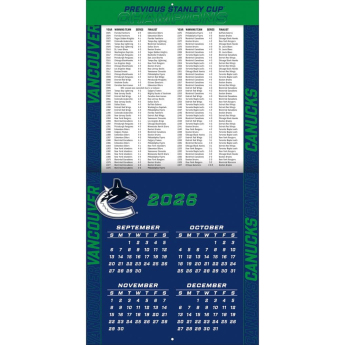 Vancouver Canucks calendar NHL 2027 Wall
