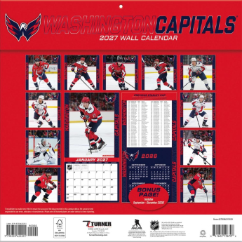 Washington Capitals calendar NHL 2027 Wall