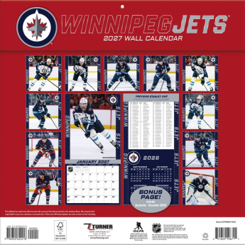 Winnipeg Jets calendar NHL 2027 Wall