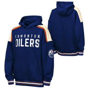 Edmonton Oilers hanorac cu glugă pentru copii NHL Camaraderie Oversized Colorblock Fleece