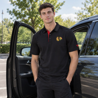 Chicago Blackhawks tricou de bărbați NHL Authentic Rinkside Performance Polo black