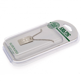 FC Celtic lănțișor de gât cu pandantiv câine Silver Plated Dog Tag & Chain