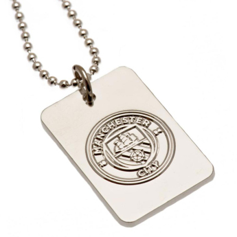 Manchester City lănțișor de gât cu pandantiv câine Silver Plated Dog Tag & Chain