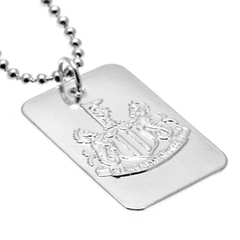 Newcastle United lănțișor de gât cu pandantiv câine Silver Plated Dog Tag & Chain
