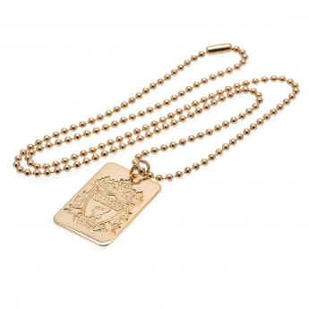 FC Liverpool lănțișor de gât cu pandantiv câine Gold Plated Dog Tag & Chain