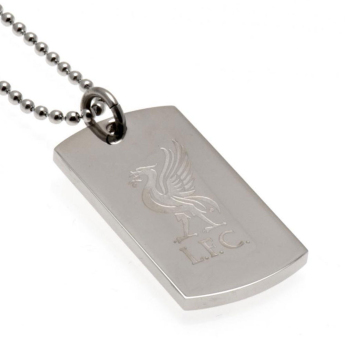 FC Liverpool lănțișor de gât cu pandantiv câine Engraved Dog Tag & Chain LB