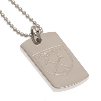 West Ham United lănțișor de gât cu pandantiv câine Engraved Dog Tag & Chain