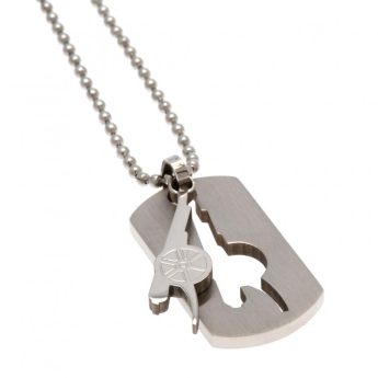 FC Arsenal lănțișor de gât cu pandantiv câine Dog Tag & Chain CO GN