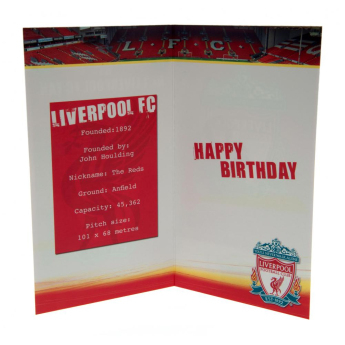 FC Liverpool urări pentru ziua de naștere Birthday Card No 1 Fan